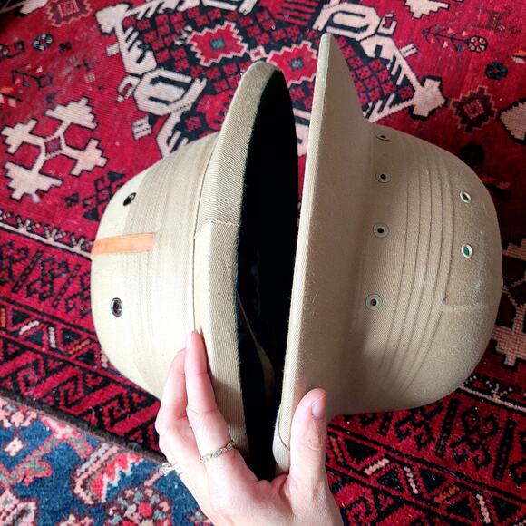 Vintage Safari Khaki Hats Helmets Green - Picture 7 of 9